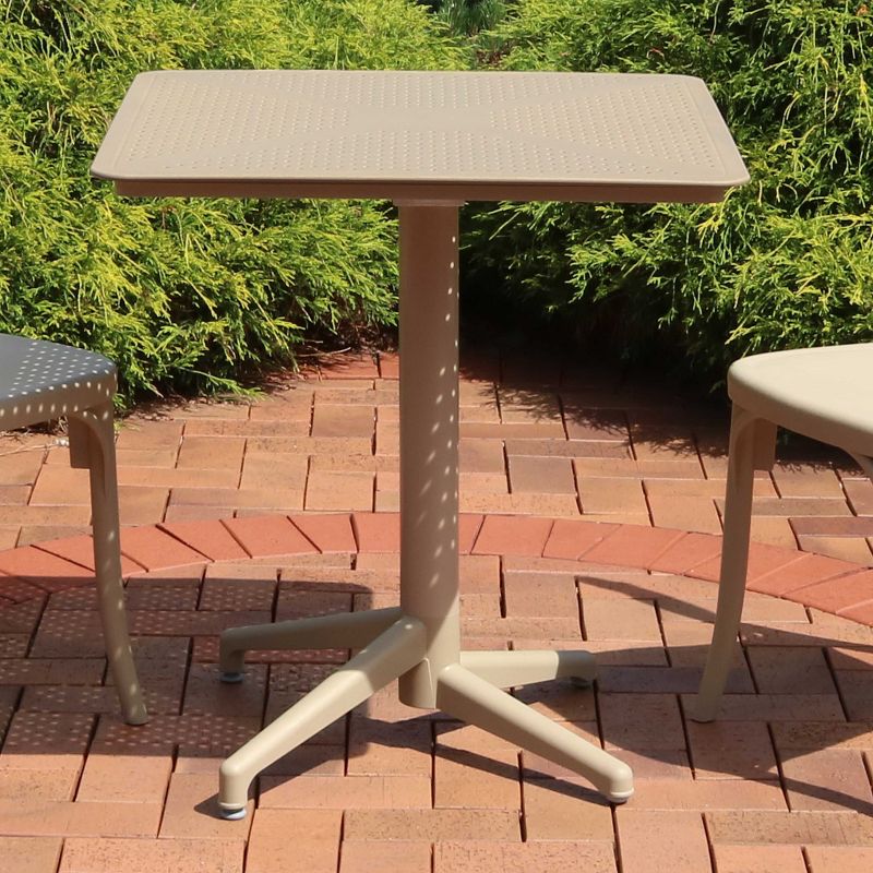 Renaissance Square Outdoor Patio Stacking Table - Gray - Vifah