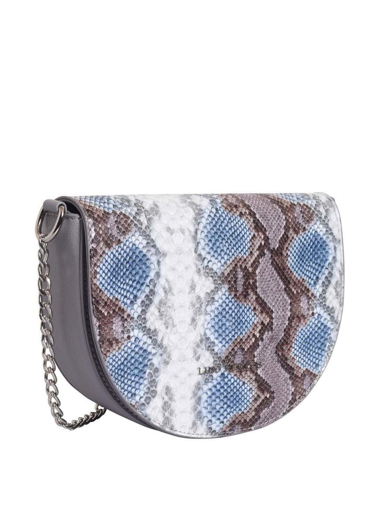 Lino Perros Blue Textured Medium Sling Handbag