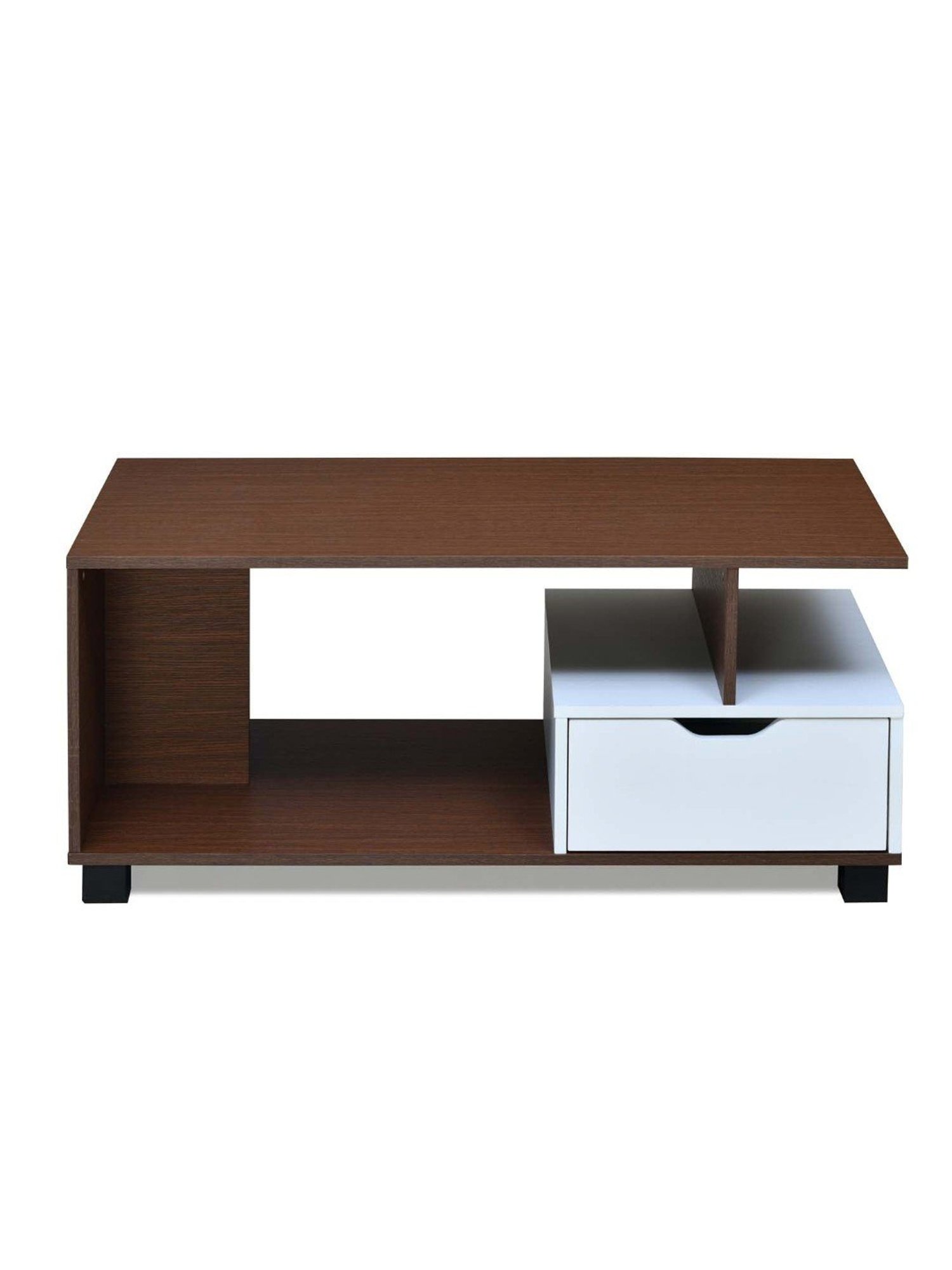 Nilkamal Denzel Brown Engineered Wood Coffee Table with 1 Drawer & 1 Open Shelf