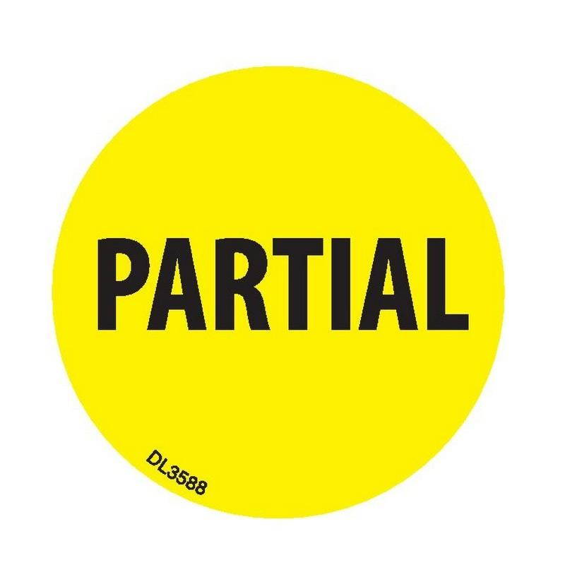 2" diameter Partial labels (500 per Roll)