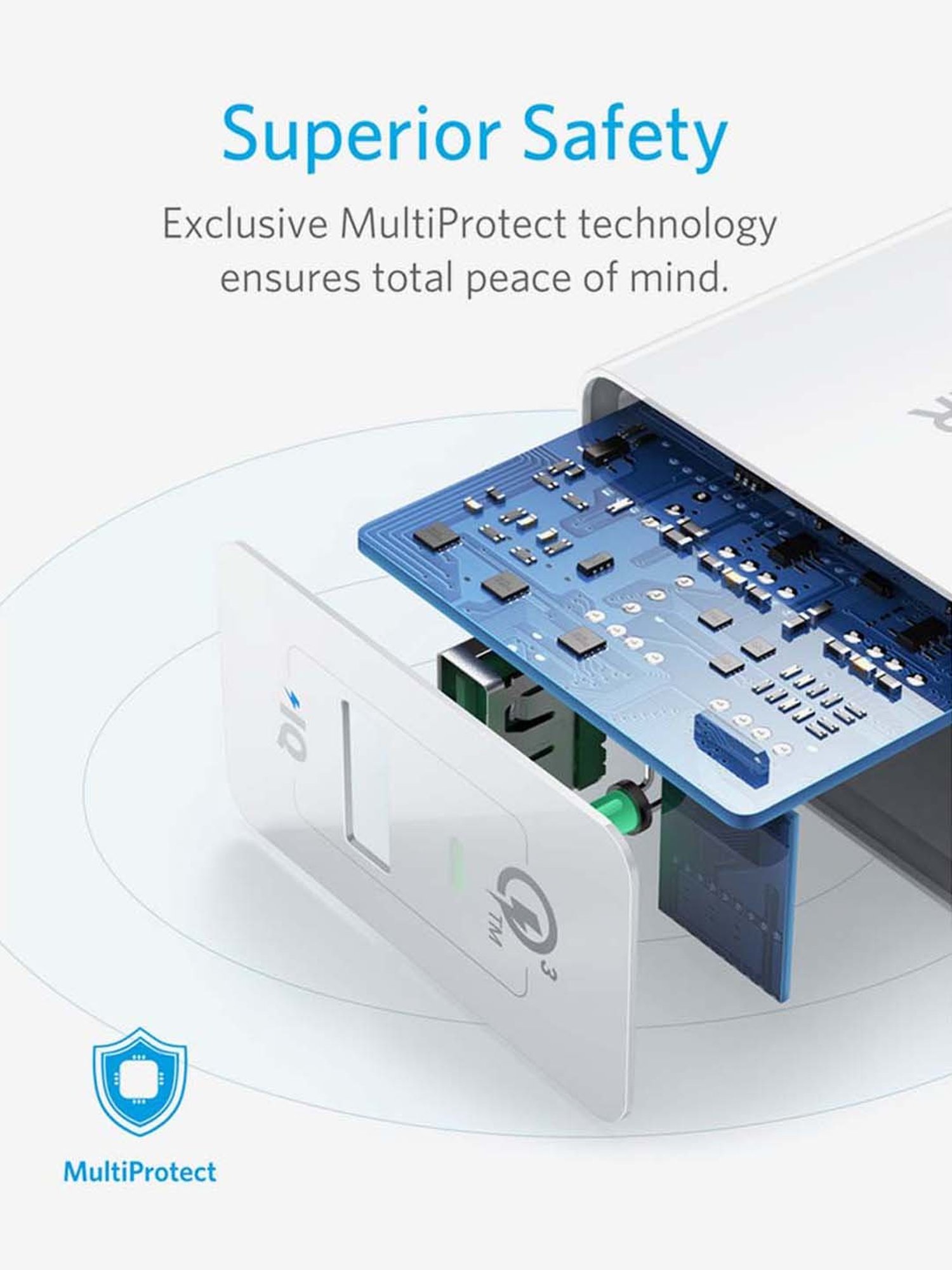 Anker Powerport Plus A2013Y11 Qualcomm 3.0 Quick Charge USB Wall Adapter (White)