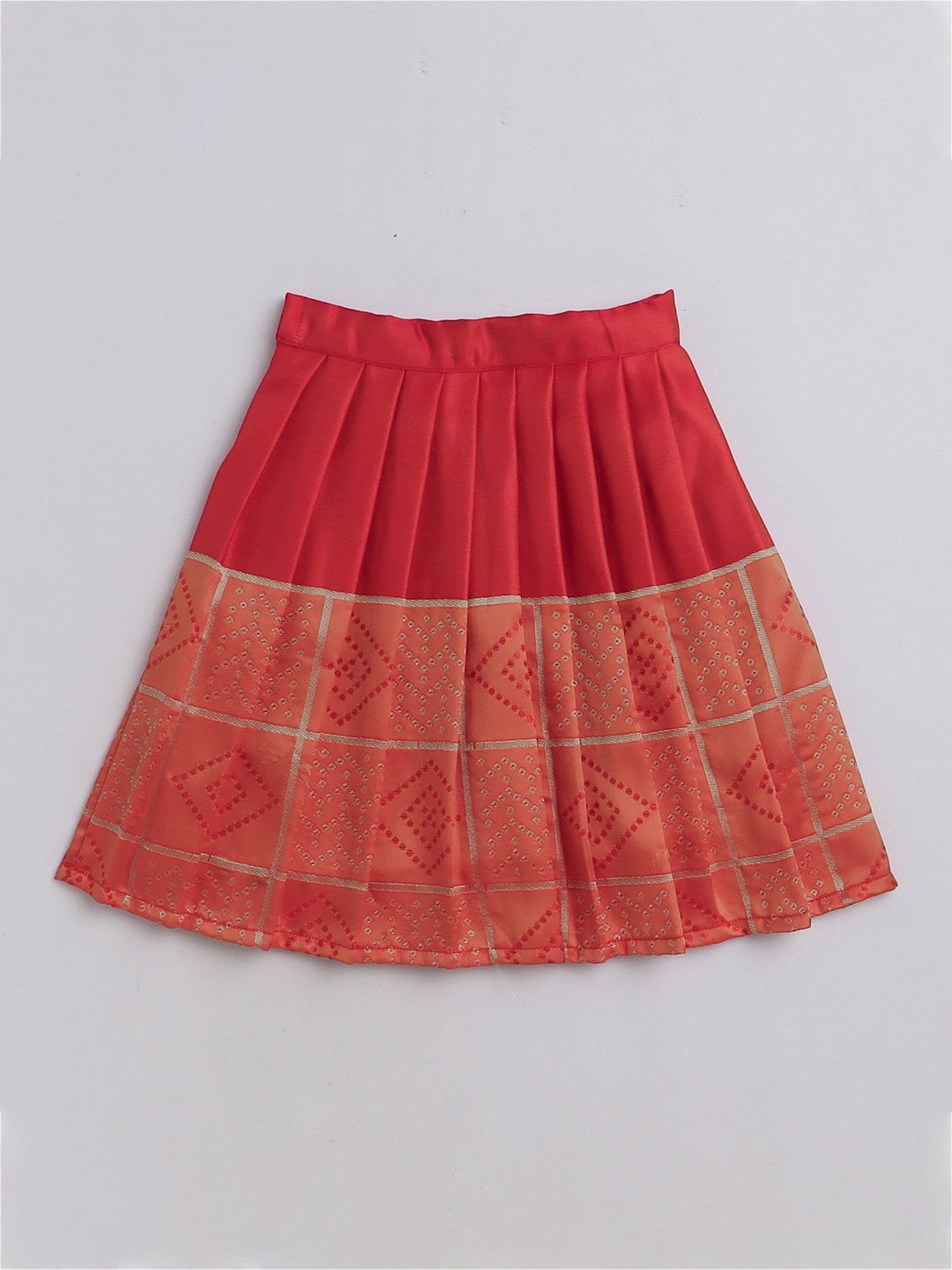 Many Frocks Kids Brown Printed Lehenga with Choli