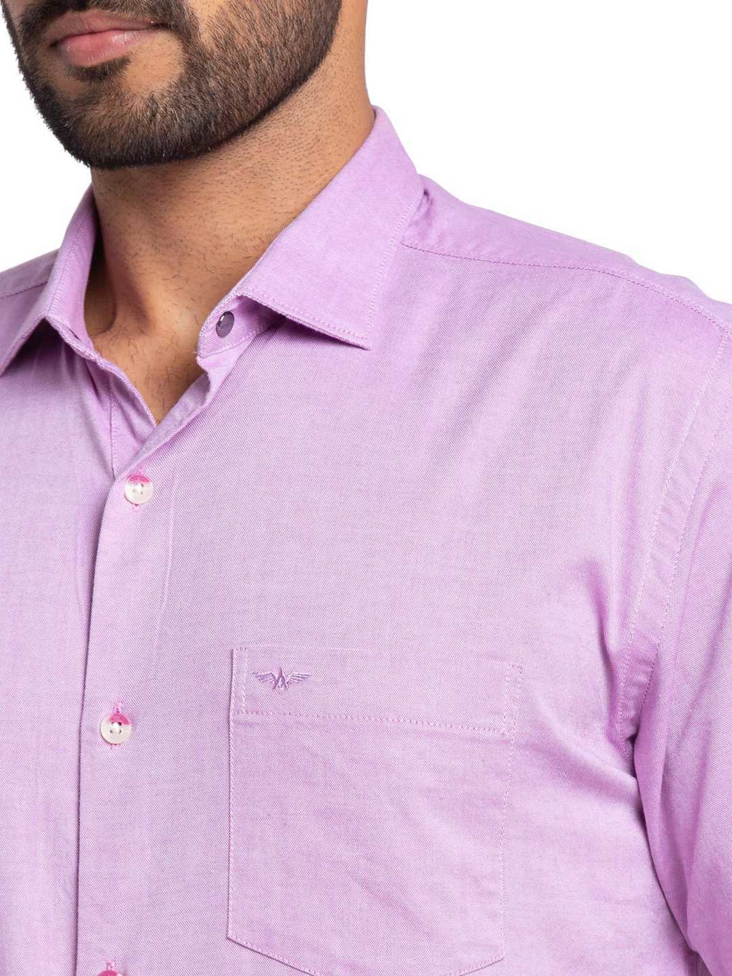 Park Avenue Violet Cotton Slim Fit Shirt