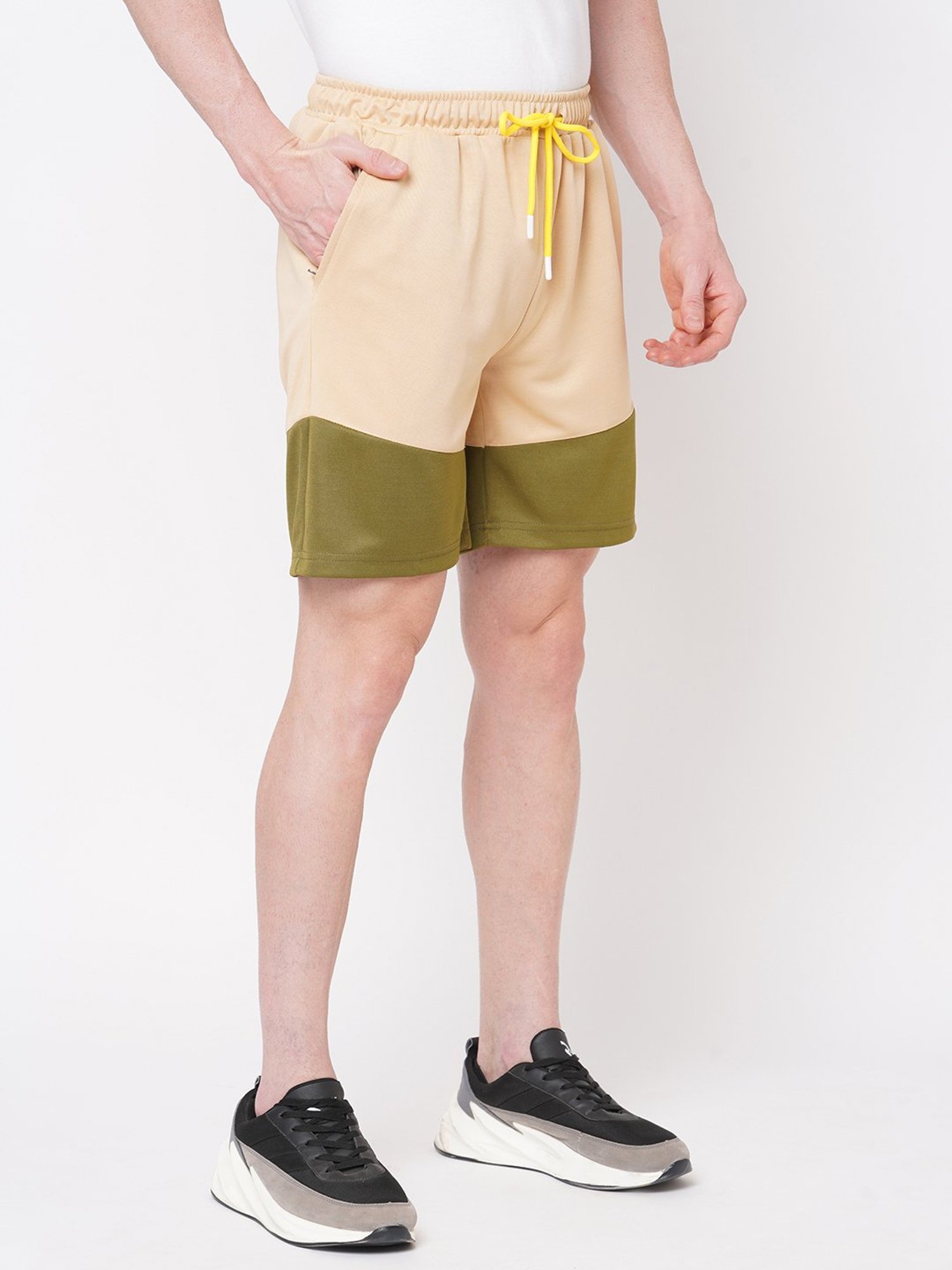 Fitz Beige & Olive Regular Fit Training Shorts