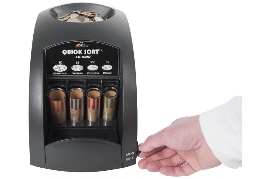 Royal Sovereign CO-1000 Fast Sort CO-1000 One-Row Coin Sorter, Pennies Through Quarters