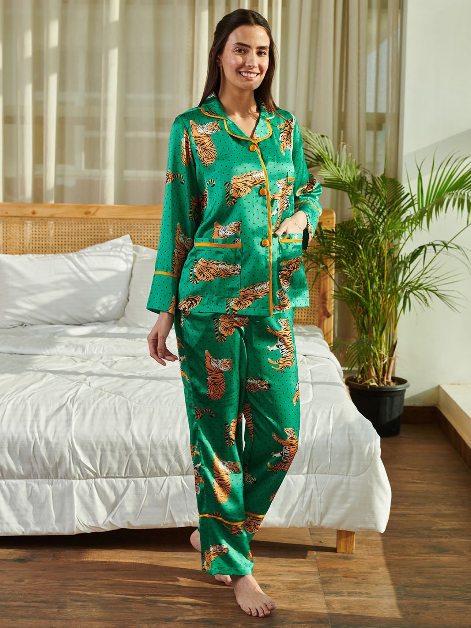 Dusk Attire Green Inara Pyjama Set