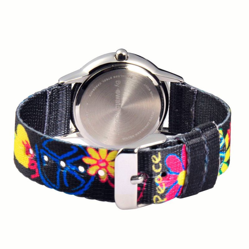 Girls' Red Balloon Peace-Love & Happiness Stainless Steel Watch - Black
