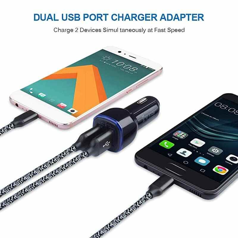 Port USB Wall Plug Car Charger Adapter +2Pack 6ft USB C Fast Charging Cable for Moto G9 Play/G9 Plus/G 5G Plus/G Power/G Stylus/G8/G7 Power/Play/Power/G6 Plus/G6/X4/Z4/Z3 Play/Z2 Force/Z Force