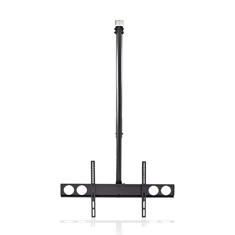 Adjustable Height TV Ceiling Mount Tilting Vertical VESA Universal Monitor Mounting Bracket w Telescoping Arm Mounts 37 to 70 Inch HDTV LED LCD Flat Screen Television Up to 50 KG  PCTVM18
