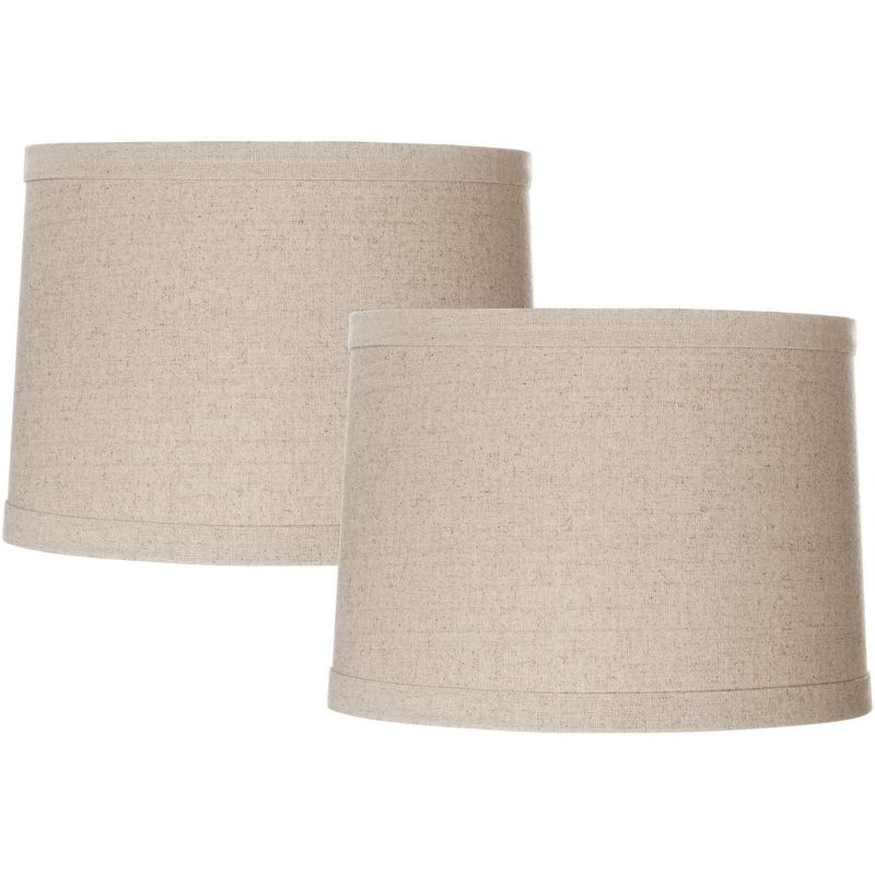 Springcrest Set of 2 Natural Linen Drum Shades 13x14x10 (Spider)