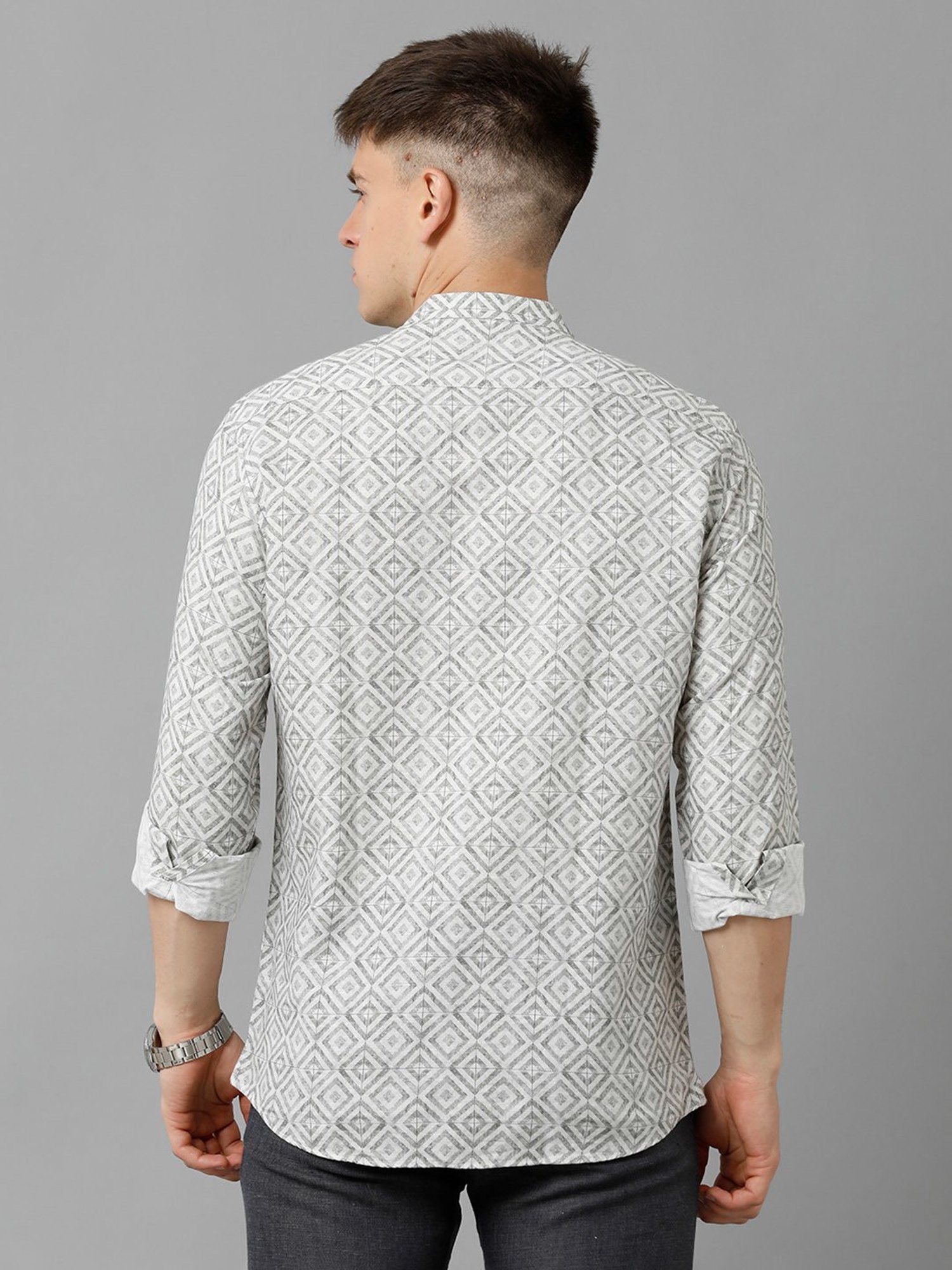 Manthan Fawn & White Regular Fit Kurta