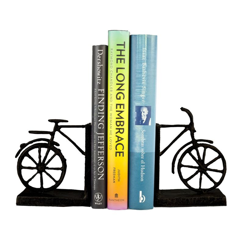 8" x 5" Iron Bicycle Bookend Set Brow - Danya B.