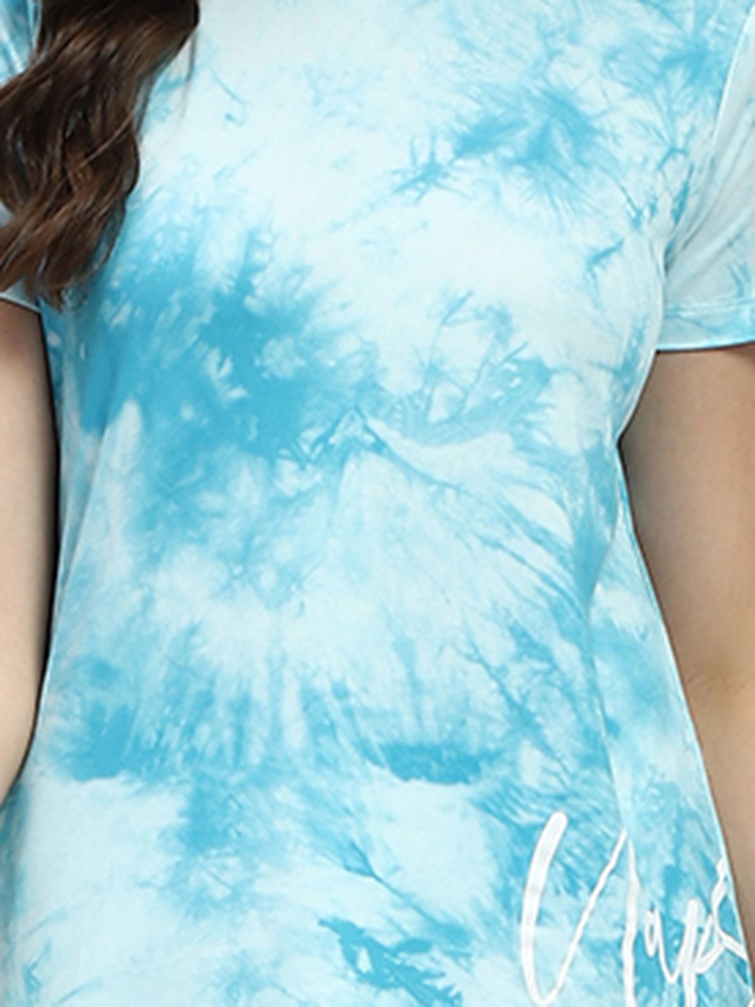 MADAME M Secret Aqua Tie - Dye T-Shirt With Pyjamas