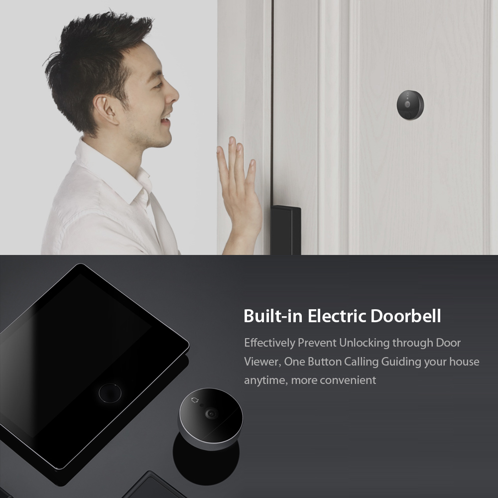 Xiaomi Mijia Loock Smart Peephole Door Viewer CatY Video Doorbell Youth Edition 720P Camera Face Detector Night Vision Anti-Thief Rechargeable IPS Display Wide Angle Monitor for Home Security