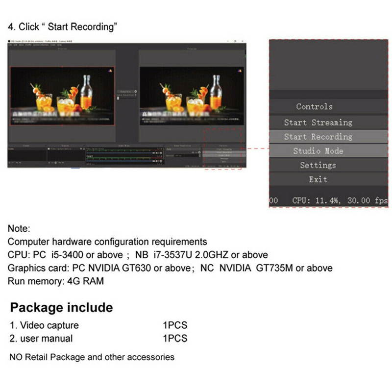 USB 2.0 To HDMI Video Capture Card For high-definition acquisition, teaching records, medical imaging