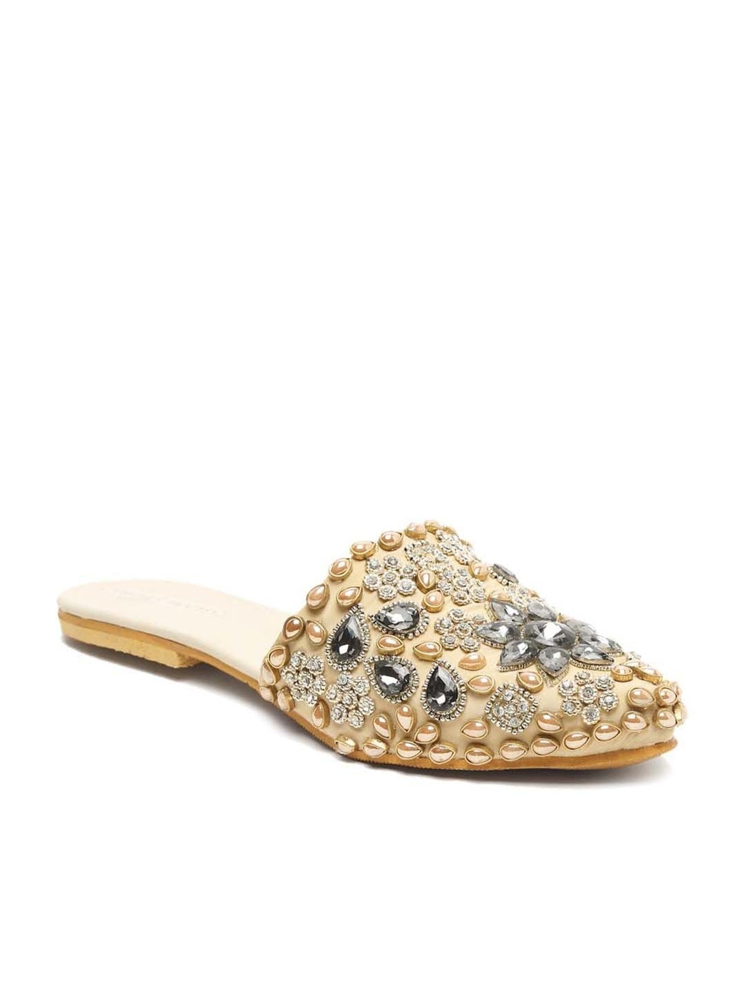 Glam Story Women's White Mule Shoes