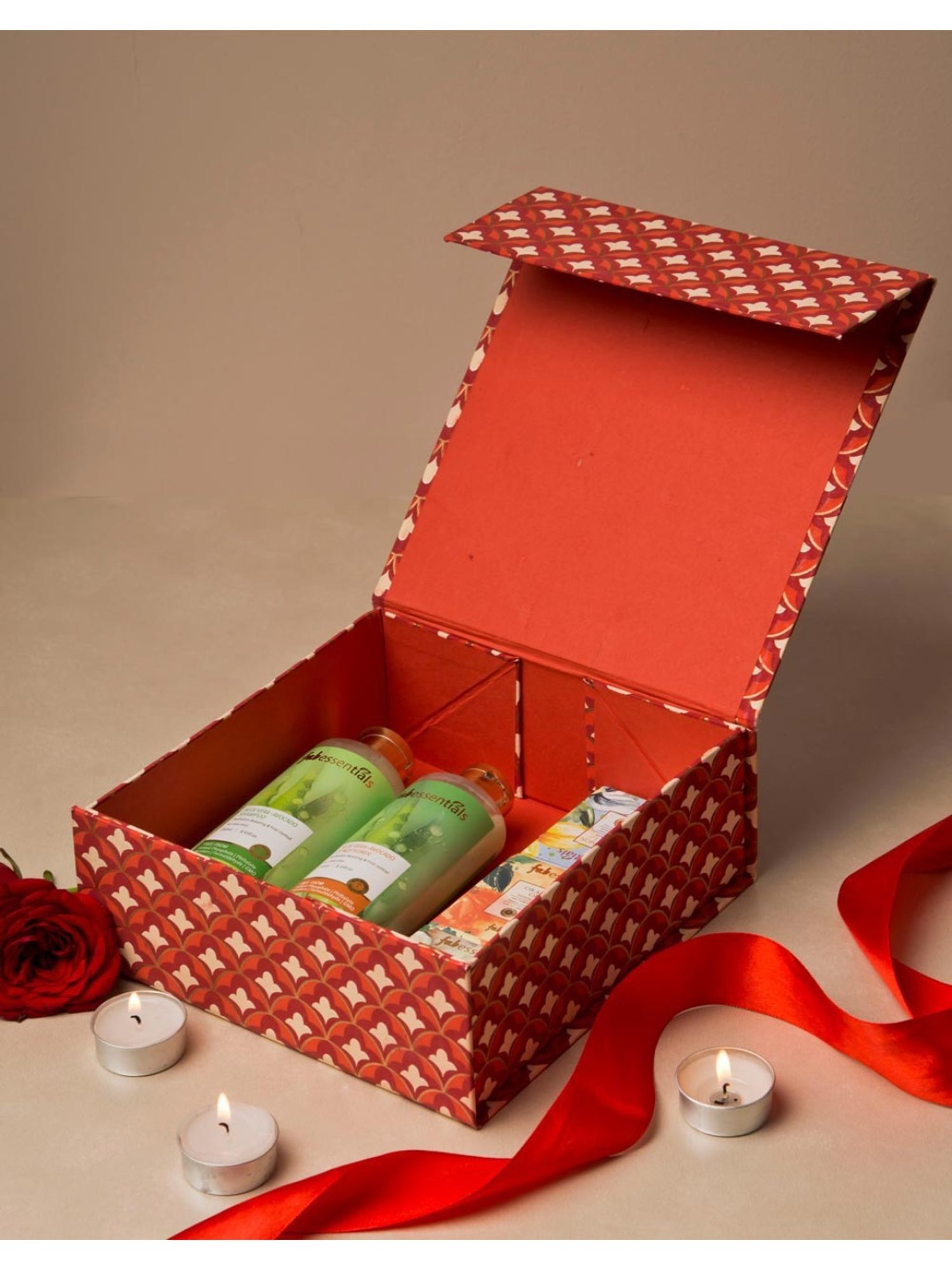 Fabindia Gulmohar Red Paper Embroidered Gift Box