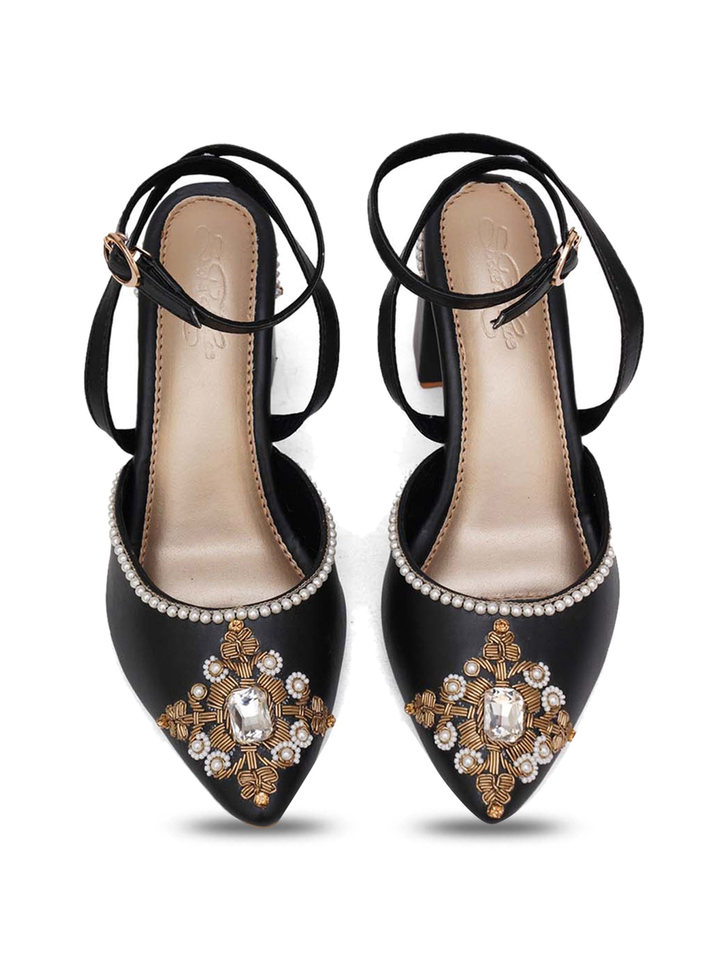 Sole House Women's Black Ankle Strap Sandals