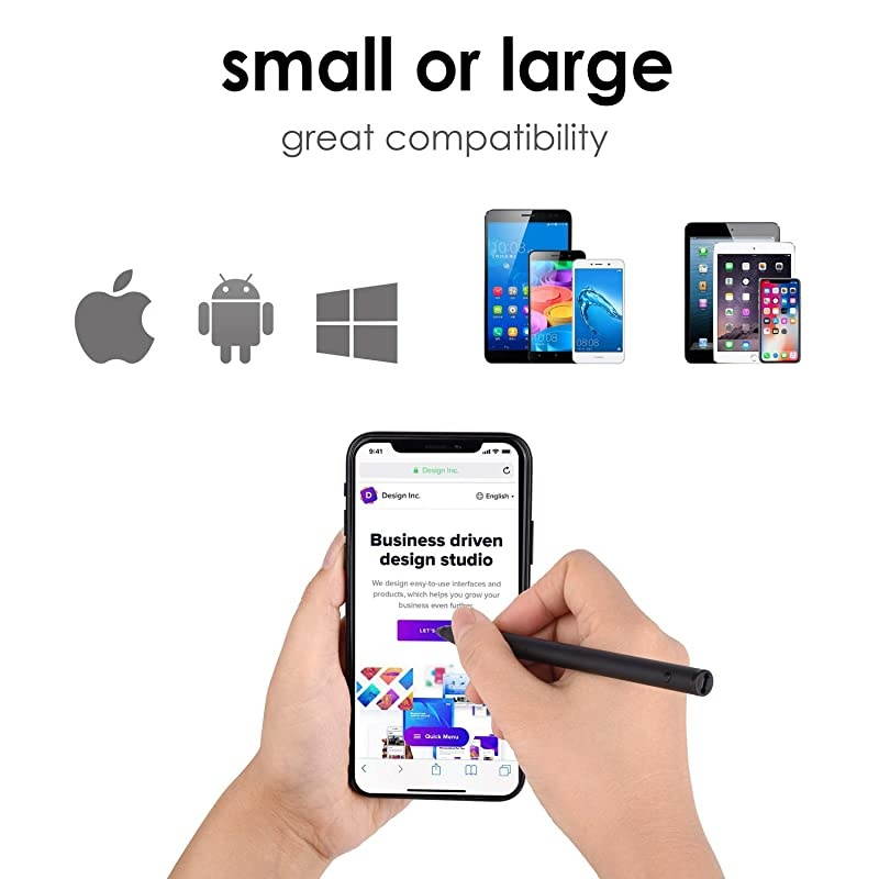 Stylus for iPad ProMiniAiriPhoneSamsungSurface Fine Tip offering Accurate WritingDrawing Experience for Touchscreen SmartphonesTabletsNotebooks Black
