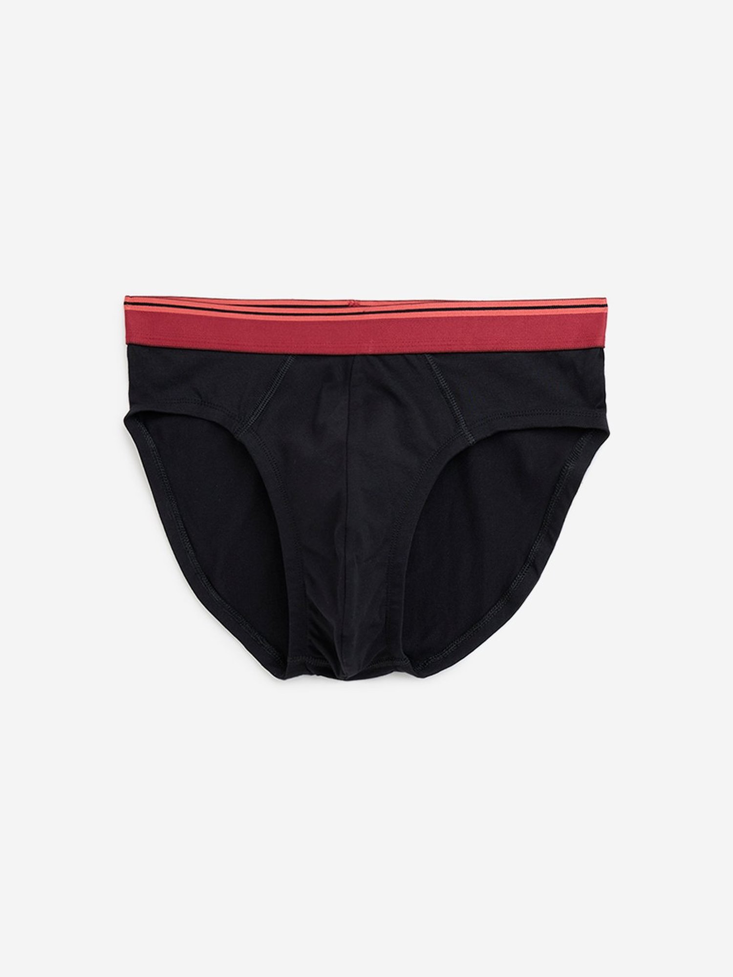 WES Lounge by Westside Black Cotton Blend Briefs - Pack of 3