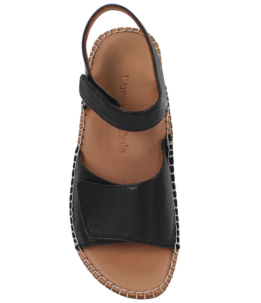 L'Amour Des Pieds Yahya Leather Espadrille Wedge Sandals