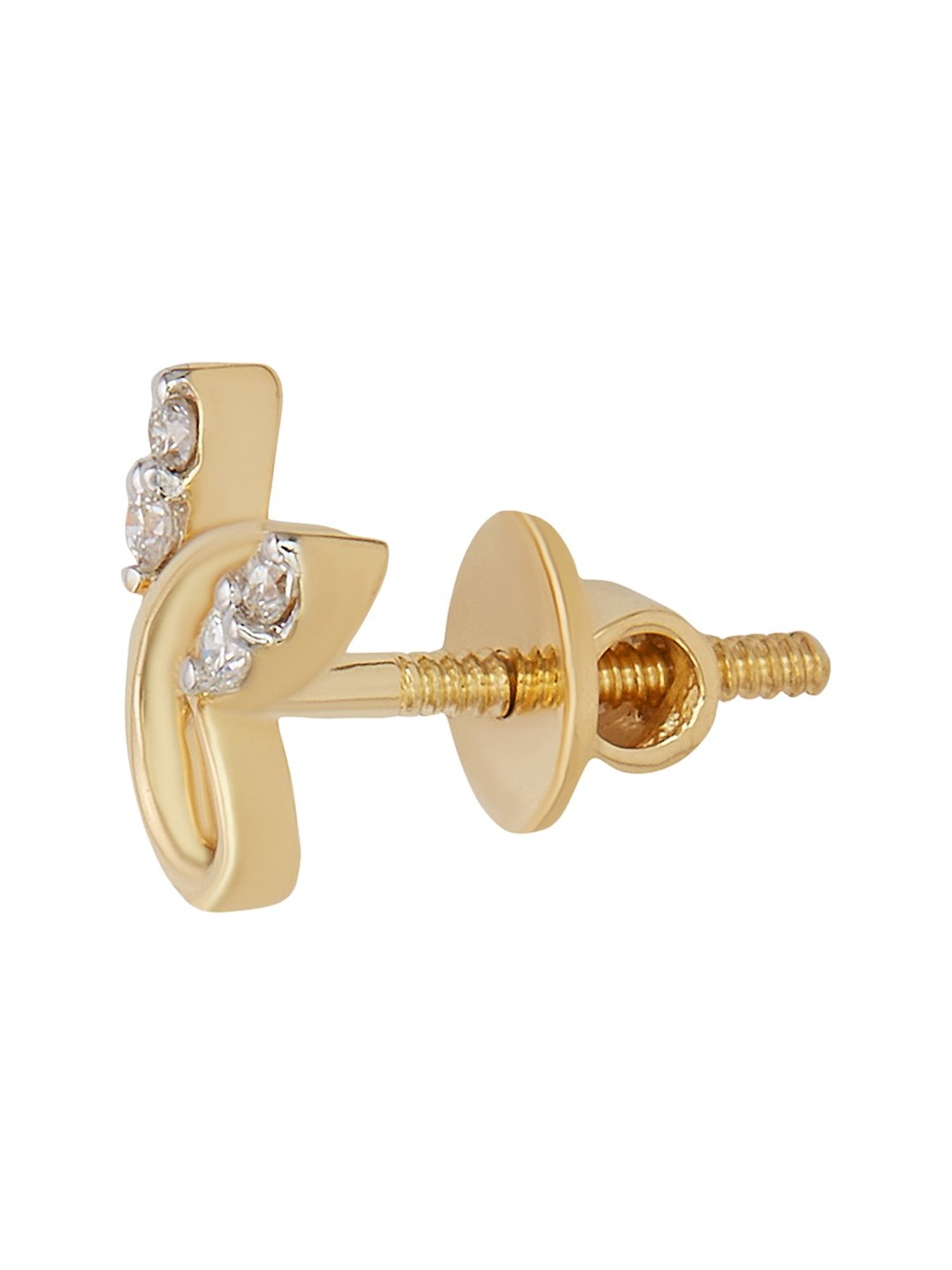 Waman Hari Pethe Jewellers 18k Gold & Diamond Earrings