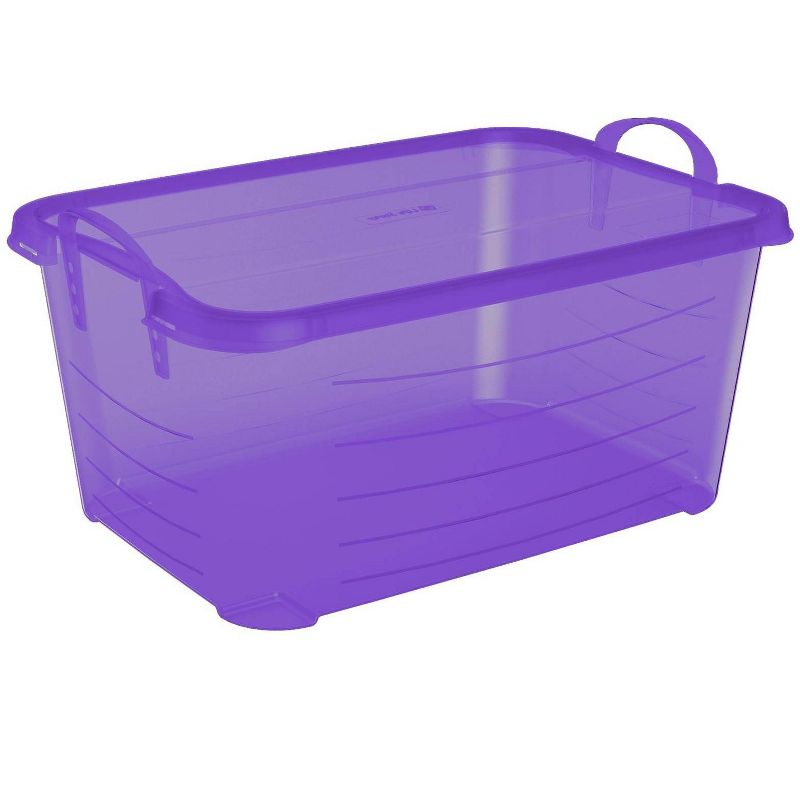 Life Story Purple Stackable Closet Storage Box Container, 55 Quart (24 Pack)