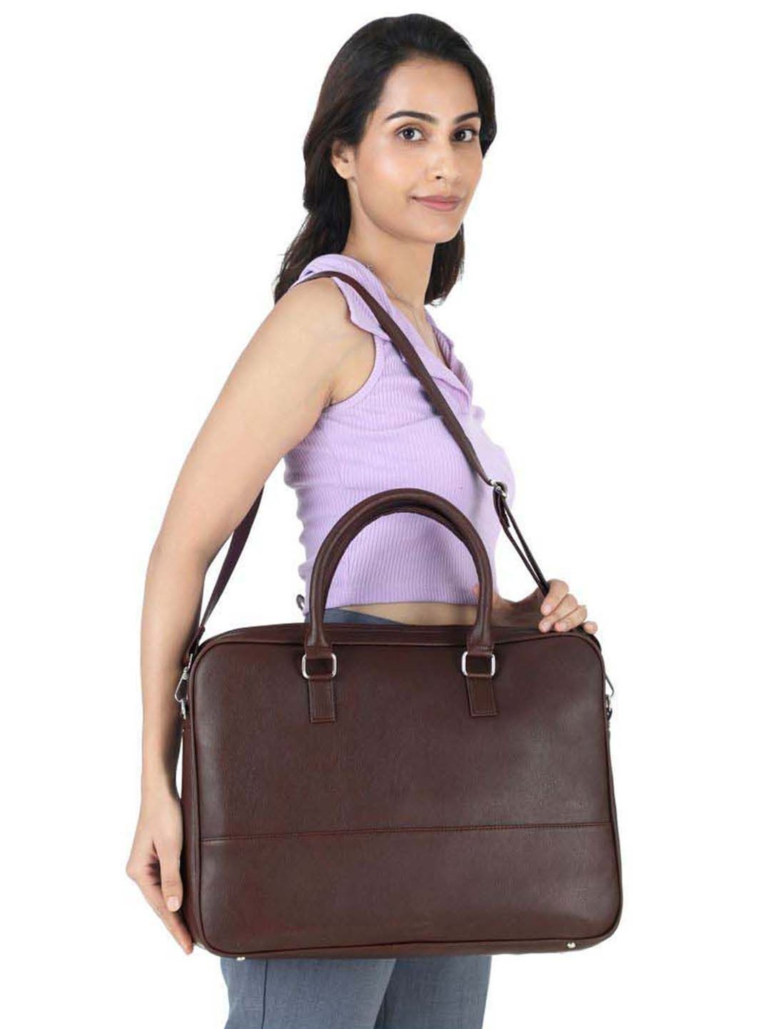 Toteteca Brown Solid Large Messenger Bag