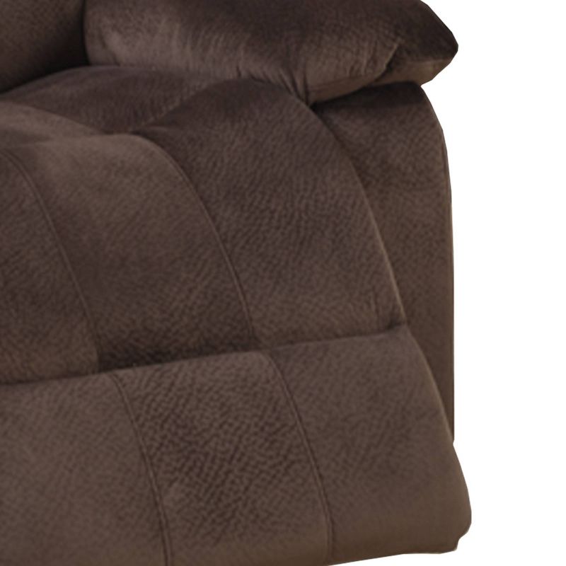 Rocker Recliner in Choco Suede Fabric Brown - Benzara