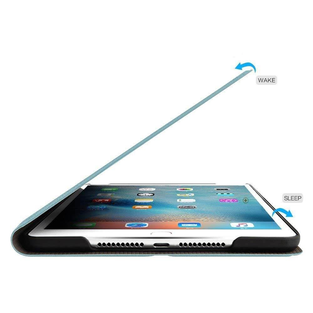 iPad Mini 3 / Mini 2 / Mini 1 Slim Fit Folio Smart Shell Shock Resistant Premium Cover [ Auto Sleep/Wake ] [ Multi-Angle Stand ] for Apple iPad Mini 3 / 2 / 1 - 7.9 Inch : Deer Pattern - Blue