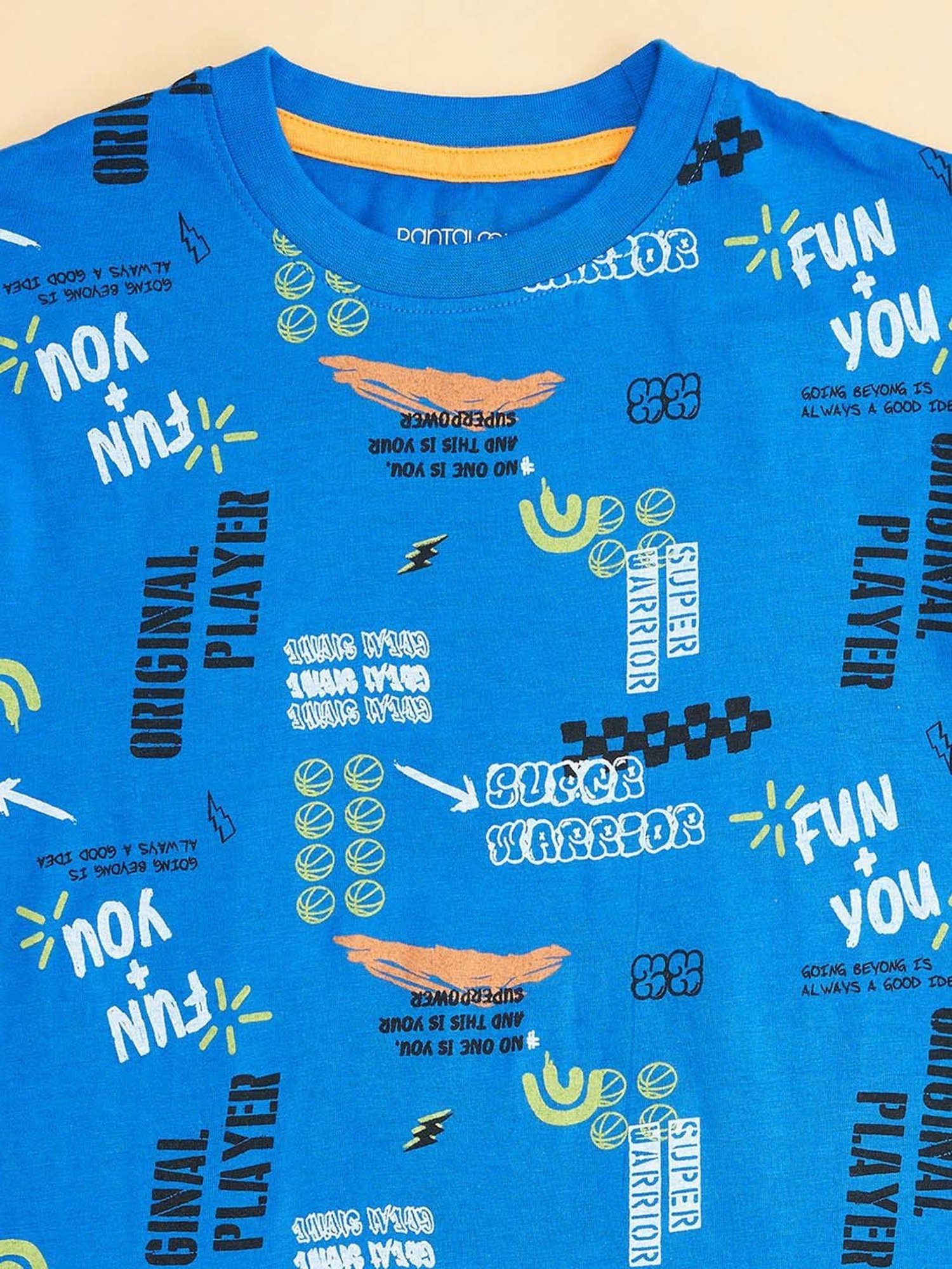 Pantaloons Junior Blue Cotton Printed T-Shirt