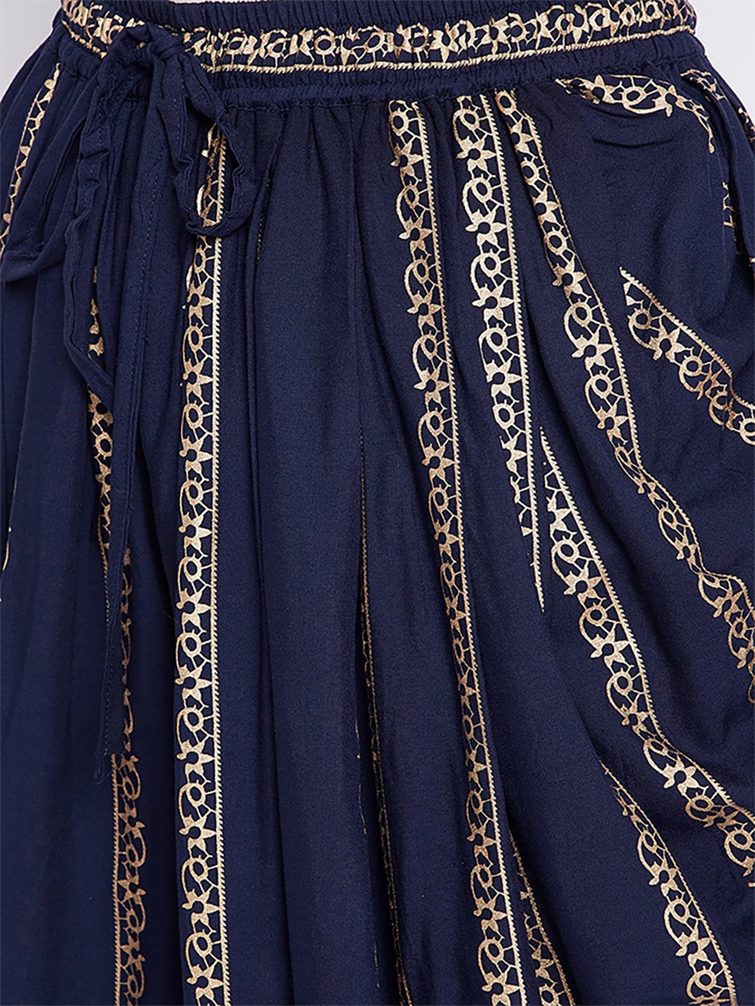 Castle Navy Printed Dhoti Pants