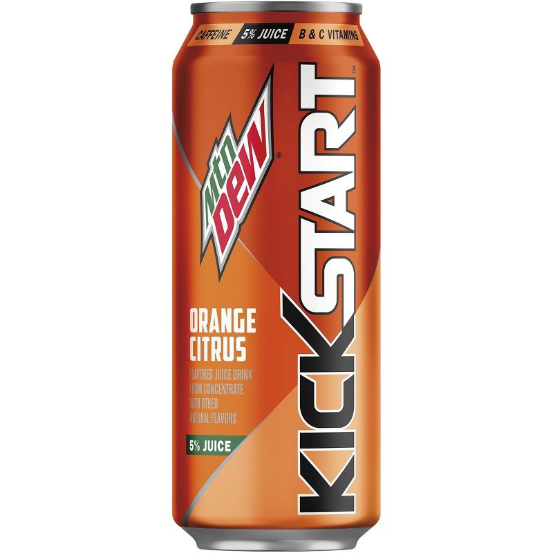 Mountain Dew Kickstart Energizing Orange Citrus Sparkling Juice Beverage - 16 fl oz Can