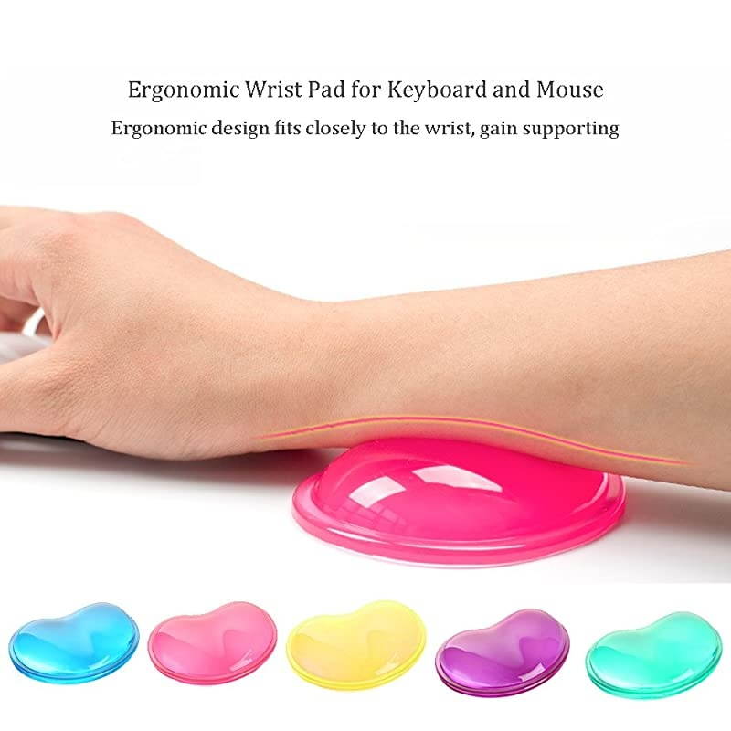 Soft Silicone Gel Mouse Wrist Rest Pad Cool Hand Pillow Cushion Keyboard Wrist Support Ergonomic HeartShaped Translucence Blue