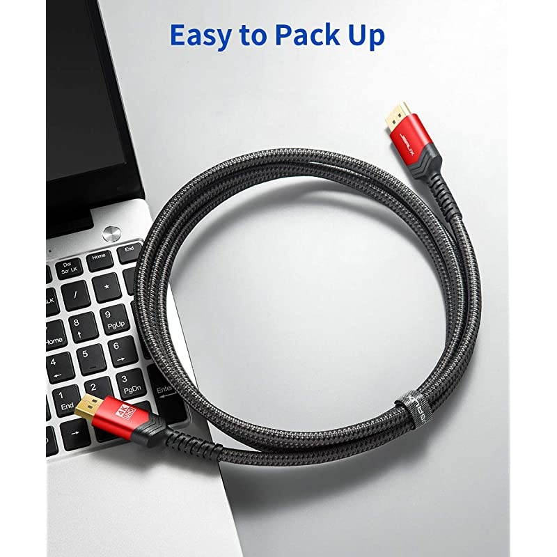 DisplayPort to DisplayPort Cable 10ft  12 DP Cable 4K60Hz 2K165Hz 2K144Hz GoldPlated Braided Ultra High Speed DisplayPort Cord for Laptop PC TV etc Gaming Monitor DP Cable Red