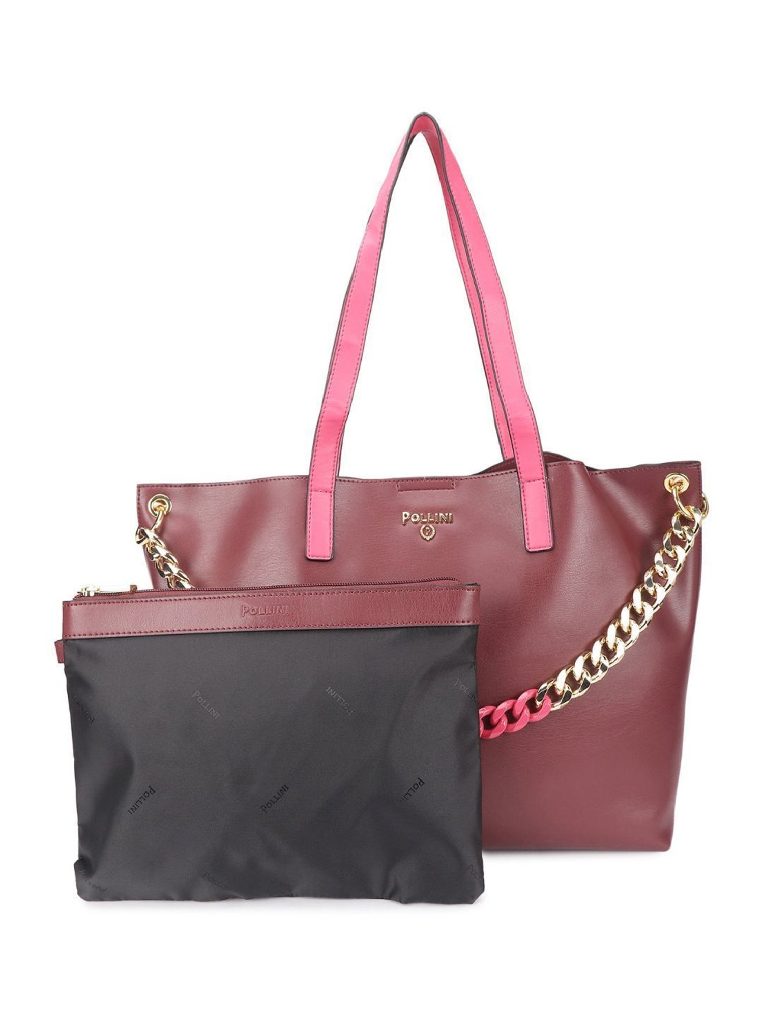 Pollini Maroon Large Tote