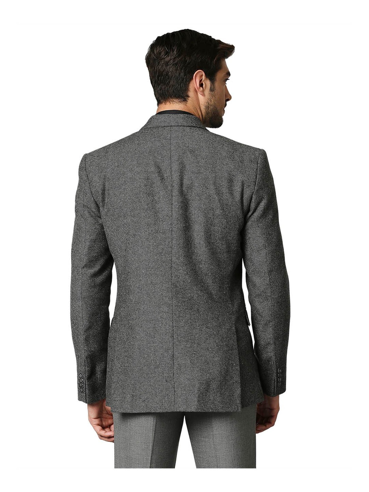 Raymond Dark Grey Textured Blazer