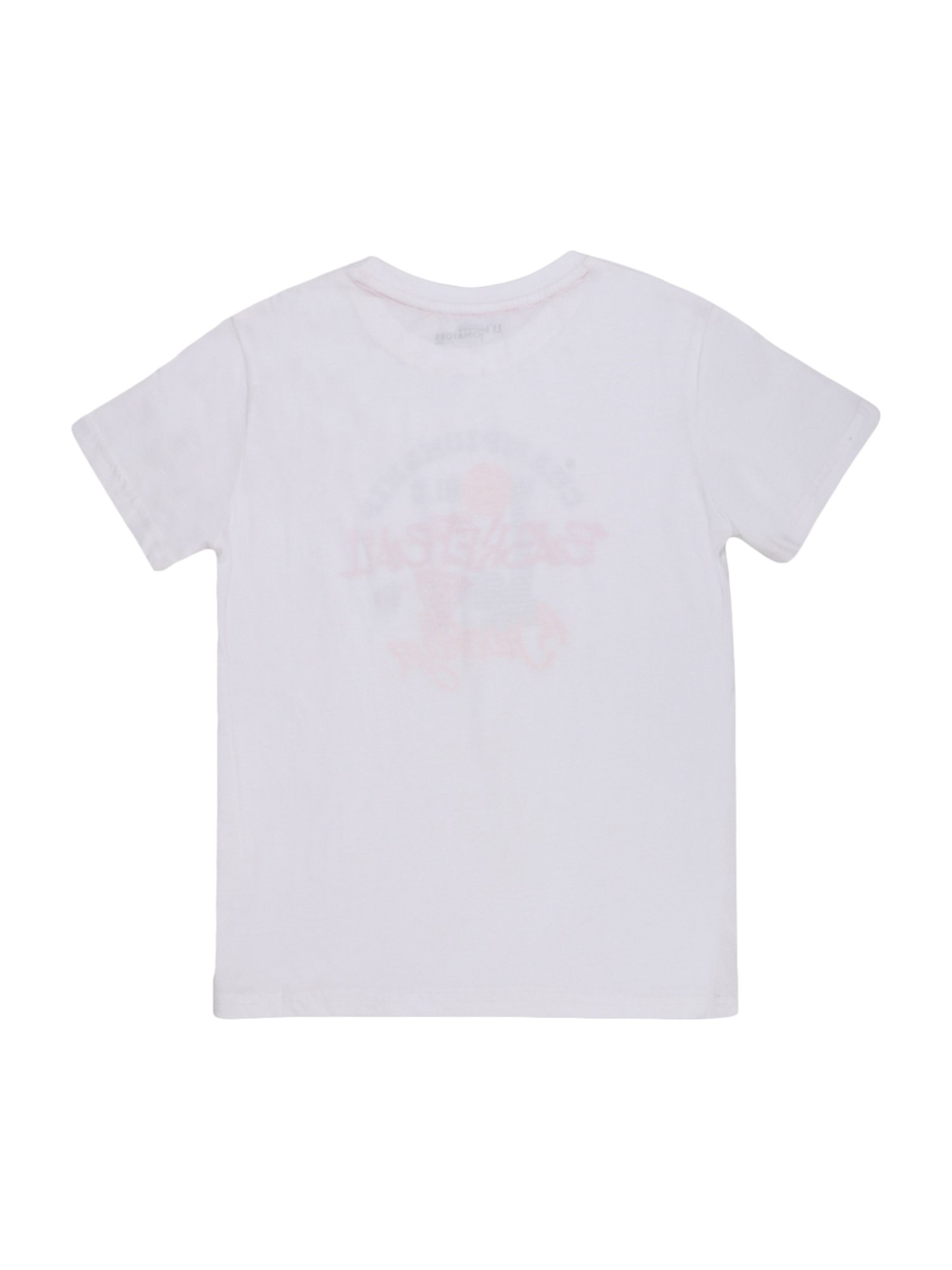 Li'l Tomatoes Kids Orange & White Cotton Printed T-Shirts & Mask - Pack of 2