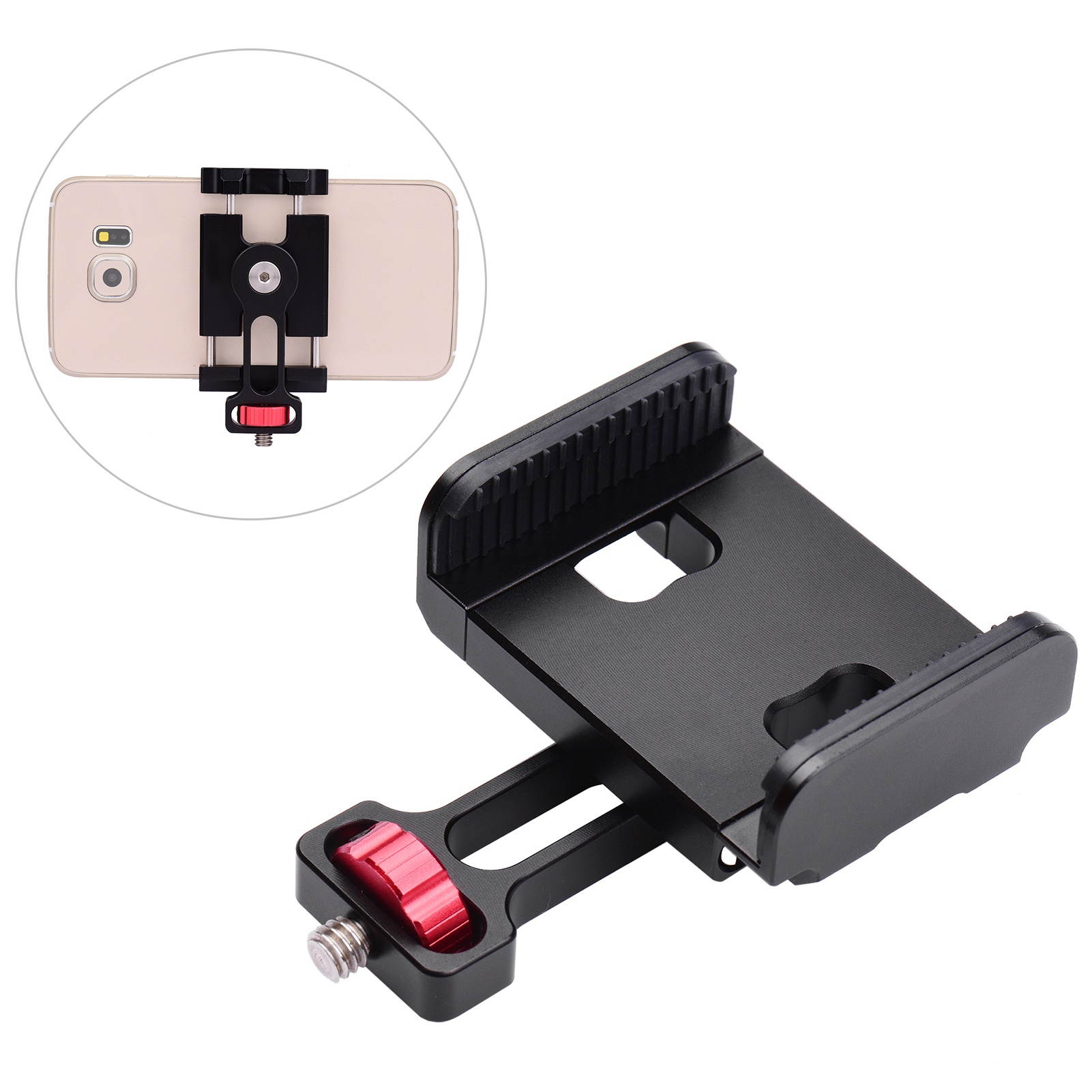 Phone Holder Smartphone Clamp Clip with 1/4 Inch Screw Rotary Knob 360&deg; Rotation for Stabilizer Gimbal Accessory Replacement for Hohem iSteady Pro 2/3