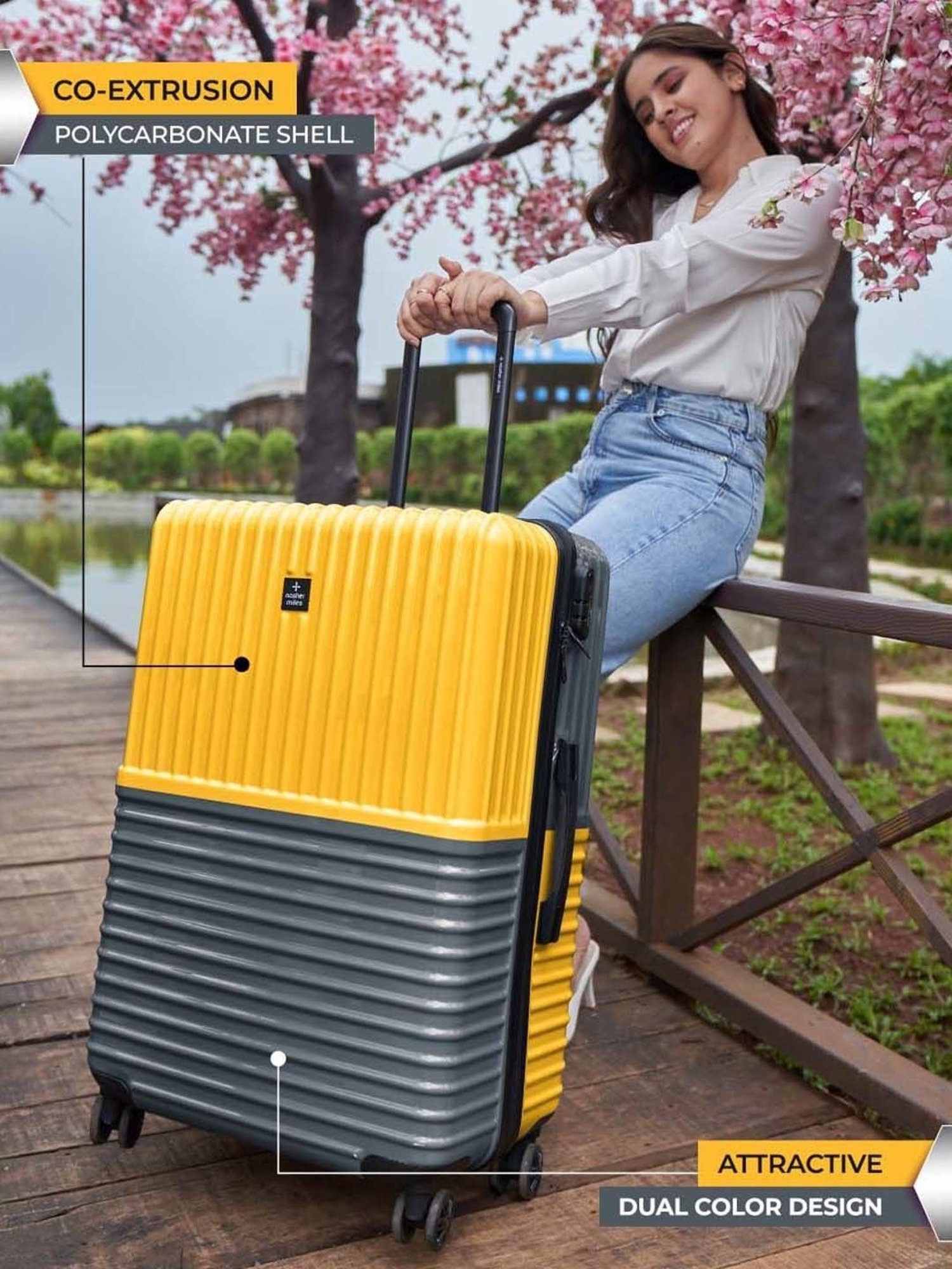 Skybags Salsa Red Solid Hard Medium Trolley Bag - 46 cm