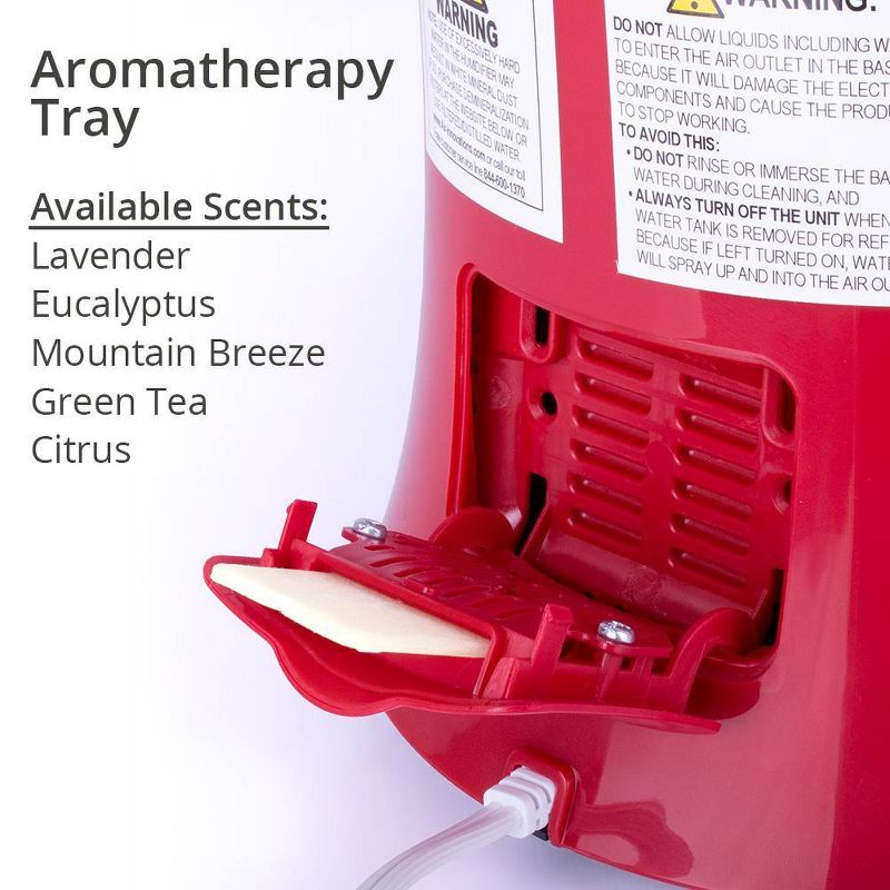 Air Innovations 1.7 Gal Ultrasonic Cool Mist Humidifier with Aroma Tray Red