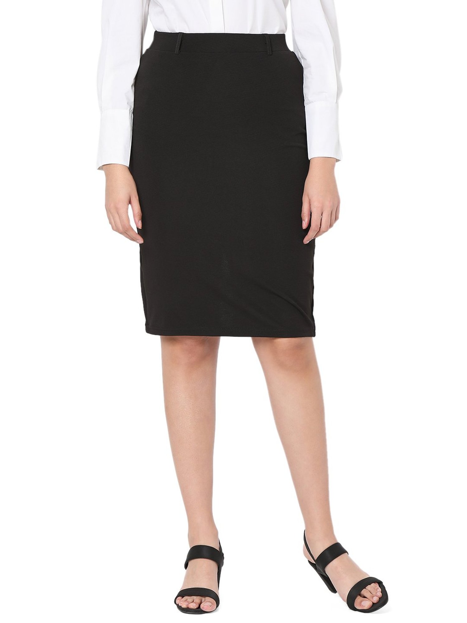 Smarty Pants Black Cotton Above Knee Skirt