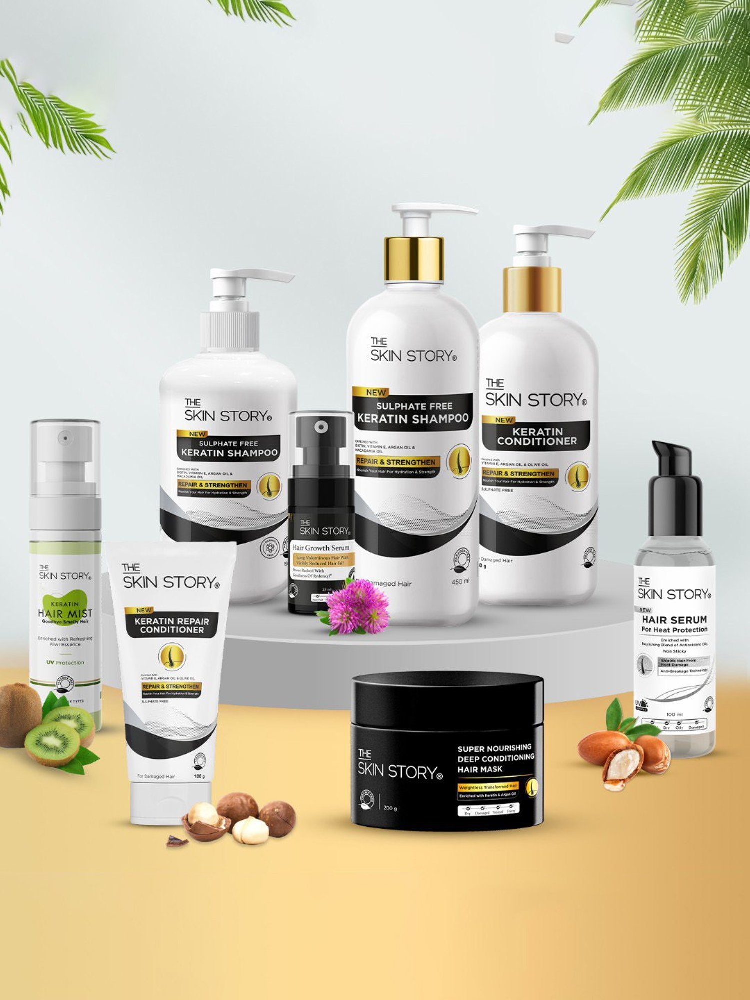 The Skin Story Argan Oil & Vitamin E Sulphate Free Keratin Shampoo - 450 ml