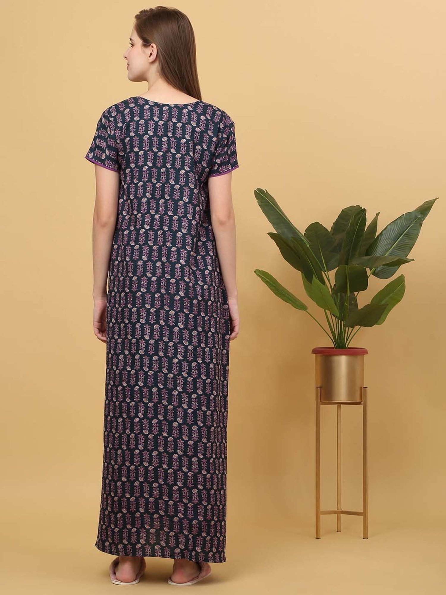 Sweet Dreams Blue Cotton Printed Nighty