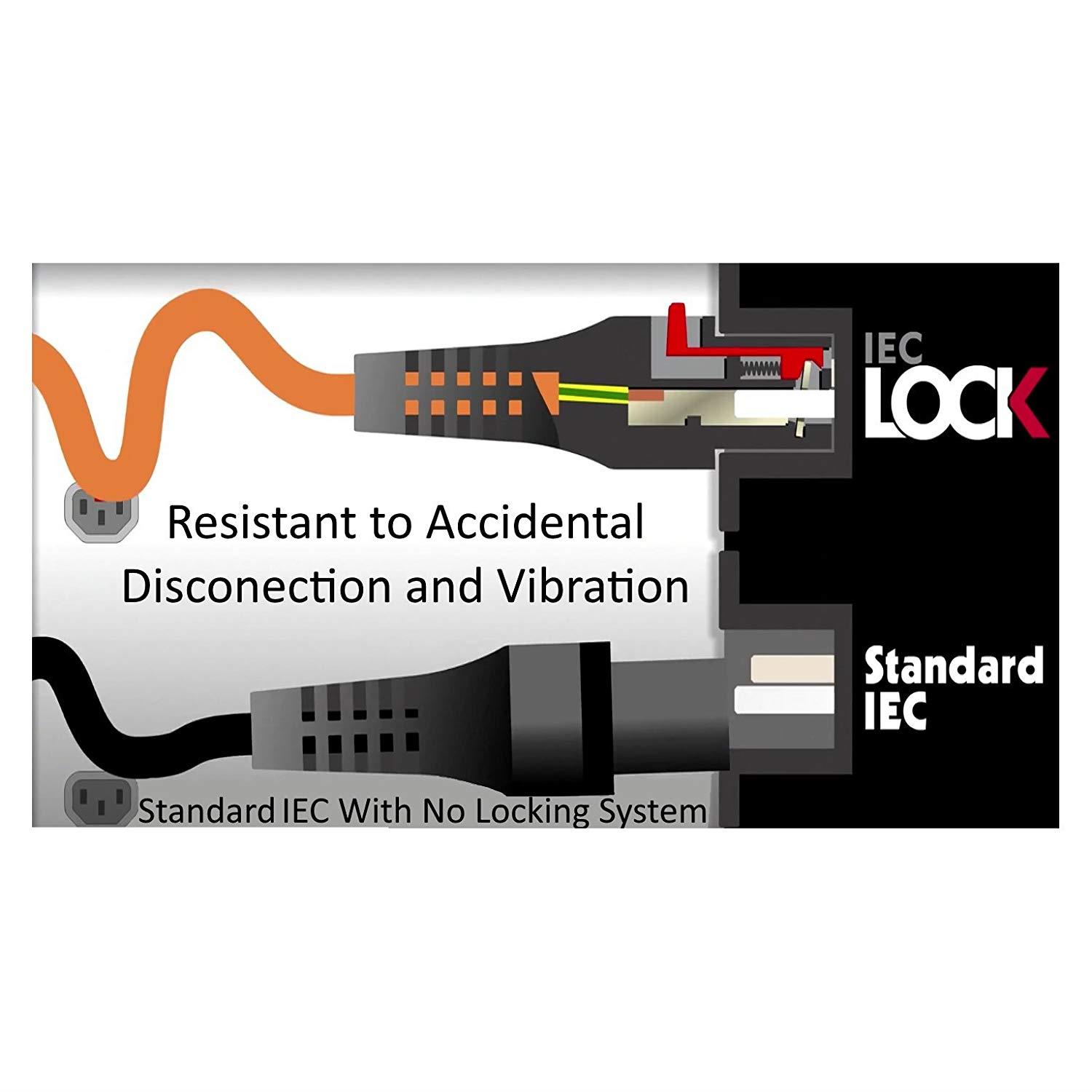IEC Lock+ PA130100BK The World's First Locking Rewireable IEC320-C13 Connector No More Accidental Unplugging or Disconnections