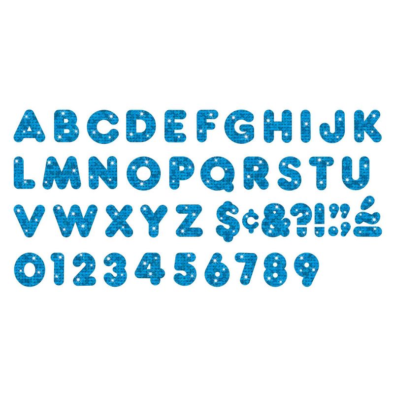 3pk 3" 140 per Pack Casual Uppercase Ready Letters Blue Sparkle - TREND