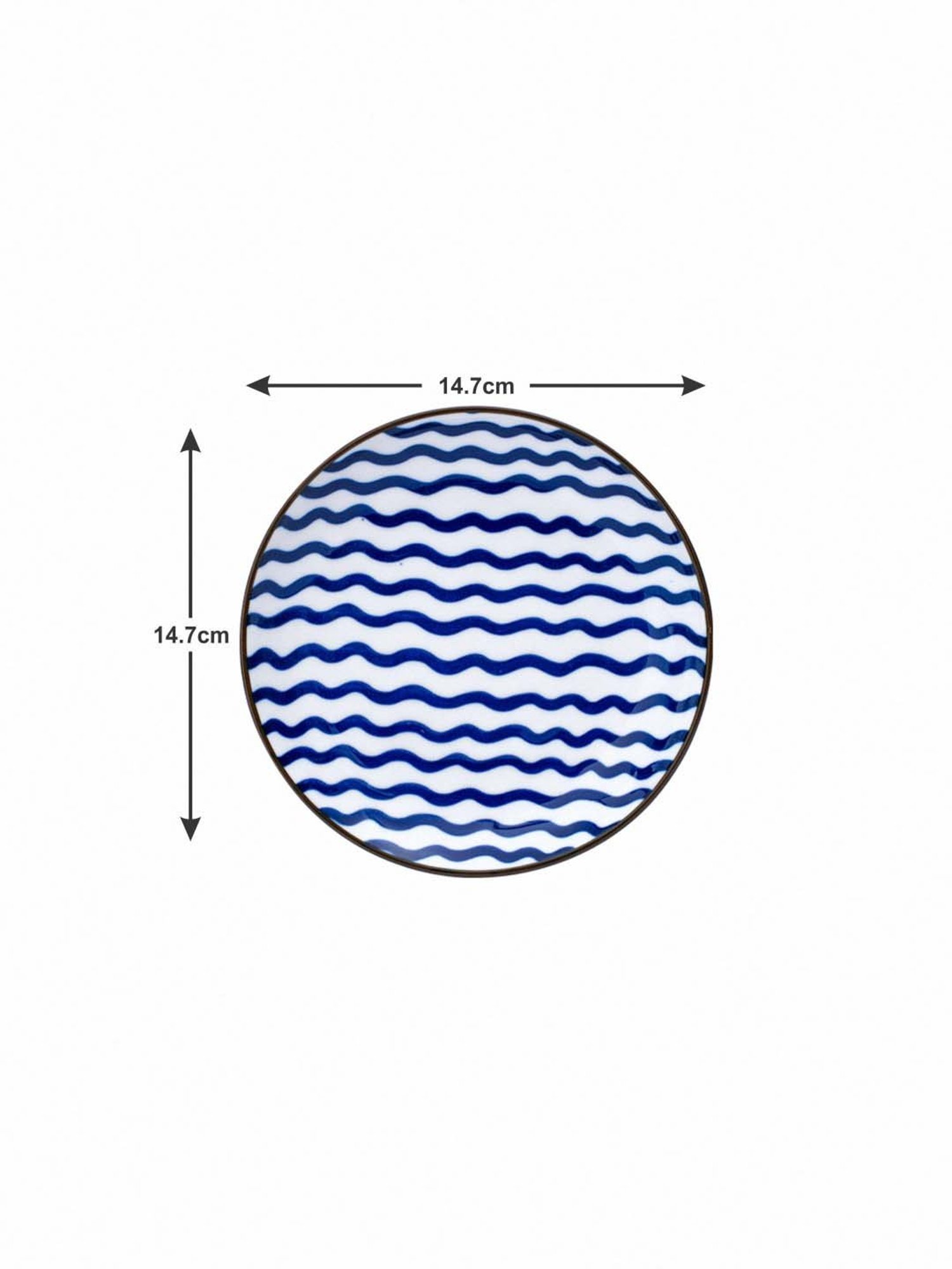 White Gold Blue Porcelain 18 Piece Soup Bowl Set (6Pcs Bowl, 6Pcs Plates and 6Pcs Spoons)