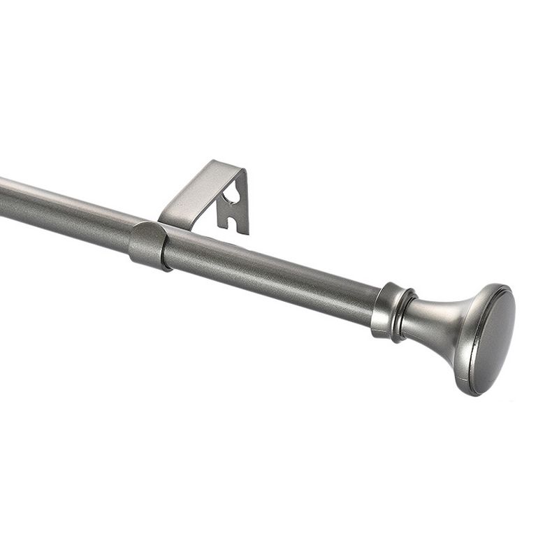 28"x48" Drapery Single Rod Set Finials Modern Pewter Trumpet - Lumi