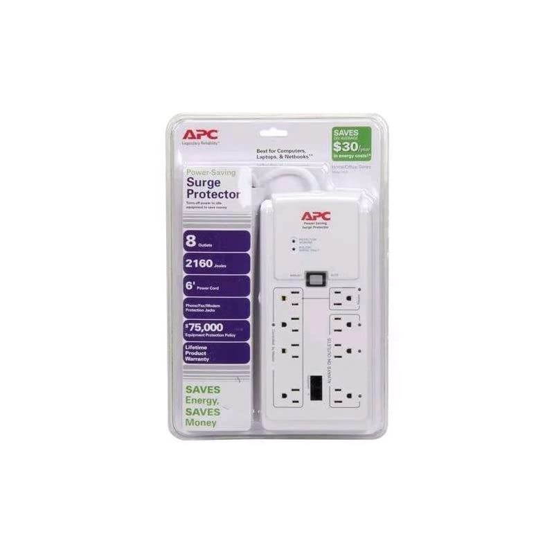 P8GT 8 Outlets 120V Power-Saving Home/Office SurgeArrest with Phone Protection White