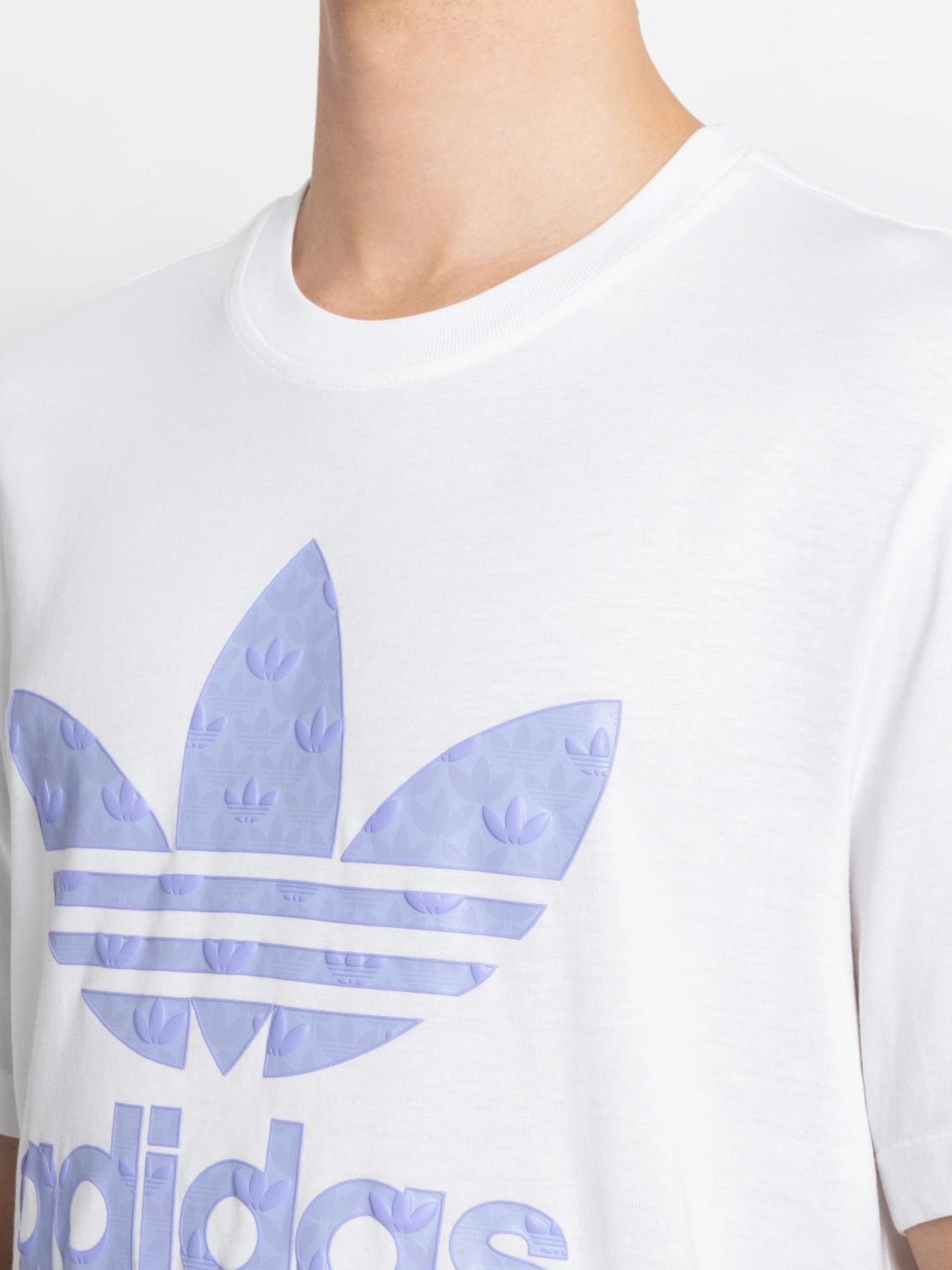 Adidas Originals White Cotton Regular Fit Printed T-Shirt